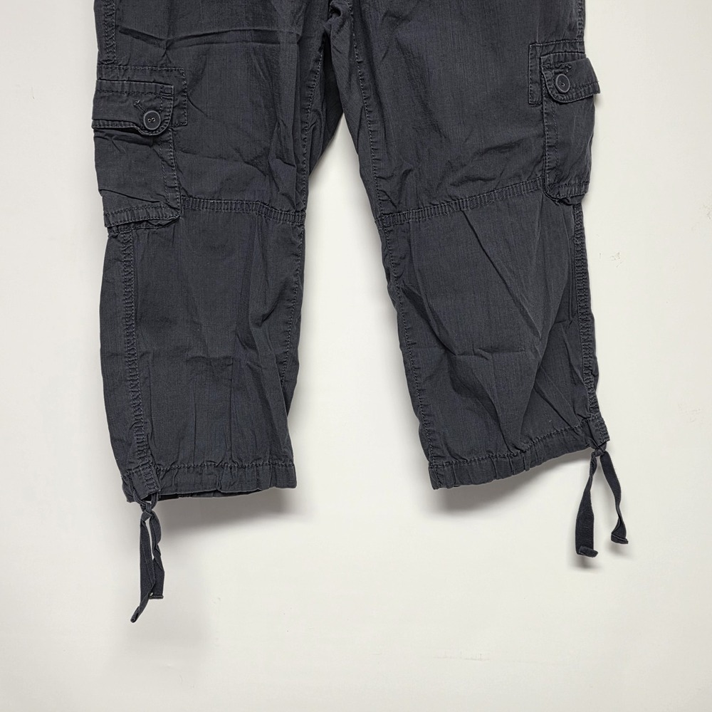 Ann Taylor Loft Navy Blue Cargo Capri Pants Size 10 Capris Pockets Drawstring - Picture 2 of 8